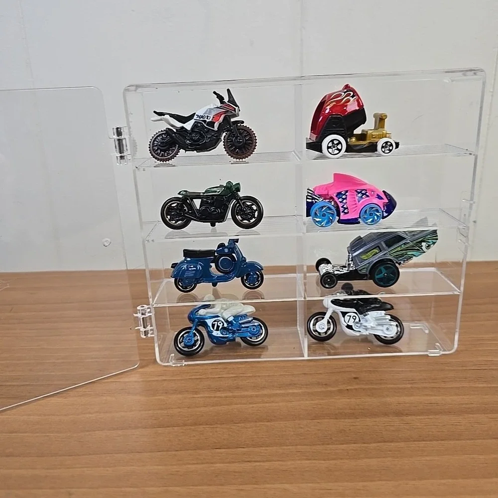Clear Acrylic Display Case 1:64 Scale‎ Diecast Cars INCLUDING Mix AP of CARS x 8